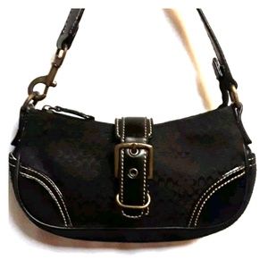 COACH Handbag Signature Black Jacquard No 00138